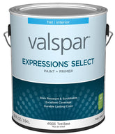 Valspar Expressions Select 4100 028.0041003.007 Latex Paint, Acrylic Base, Flat, Tint Base, 1 gal